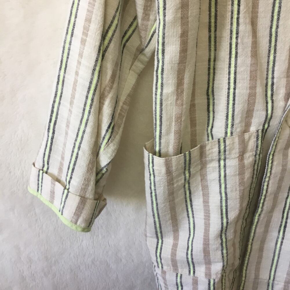 Anthropologie Maeve Cream Danielle Striped Blazer - Picture 3 of 16